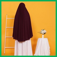 Cileunyi Collection Khimar Bergo Jumbo XXXL Wolfis Syari/ Kerudung Panjang Jilbab Instan Pad Antem S
