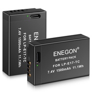 ENEGON 2-Pack LP-E17 Replacement Type-C Direct Charging Port Battery for Canon EOS R50 RP R10 R8,Reb