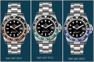 ⚜️全新 行貨 有門市⚜️ OCEANX SHARKMASTER GMT 40mm SMS-GMT-0521 黑啡 / SMS-GMT-0531 黑綠 / SMS-GMT-0541 黑藍 兩地時間自動