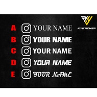 INSTAGRAM CUSTOM NAME VINYL DECAL STICKER CUSTOM STICKER NAMA INSTAGRAM PERODUA PROTON MYVI BEZZA AX