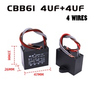 CBB61 CAPACITOR 4UF/4UF (4 WIRES) FOR CEILING FAN  f Fan Capasitor Motor Capacitor Fan 8uf cbb61 cap