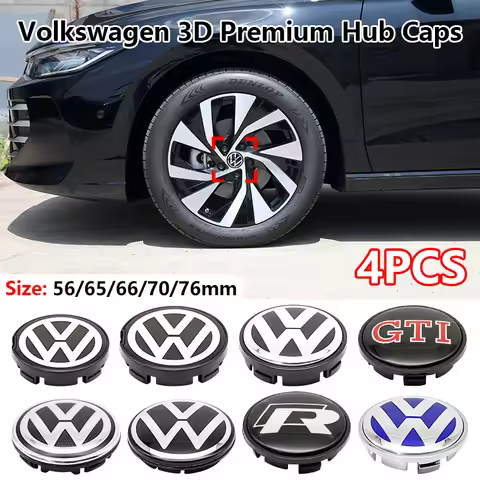 Car Wheel Center Caps Hubcap Cover 55mm 56mm 65mm 70mm For Volks Passat Golf Jetta MK5 Badge 1J06011
