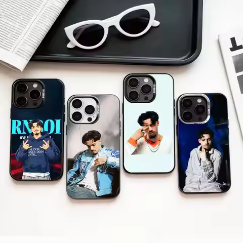 Rapper R-RNBOI Phone Case For iPhone17,16,15,14,13,12,11 Plus,Pro Max Colored Silver Plated Inside C