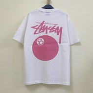 Stu:Ssy Billiards T-Shirt 8 Letters Pink 100% Cotton Full Tag