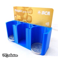 Box-Shaped Car Coin Holder with Slot for E-Toll Card