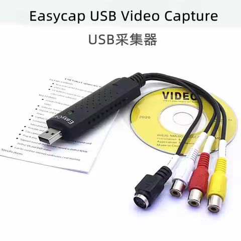 USB Audio Video Capture Card Adapter USB 2.0 to RCA Video Capture Converter with USB Cable For TV DV