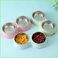 RAN Dog Food Bowls Stainless Steel Spill-proof Dog Bowl Raised Dog Bowl Stand 2 Dog Food Bowls for Food and Water Washab