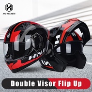 HNJ Helmet Motor Full Face Safety Flip Up Double Visor 100% Original Motorcycle DOT