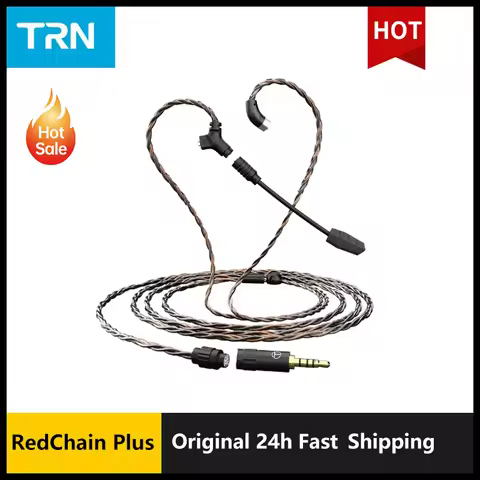 TRN RedChain Plus Gramr Gaming Earphone Upgrade Cable with Detachable Microphone 3.5mm 1.2M/2M Headp