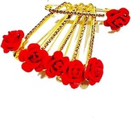 Saree Pin or Safety Pin Rose Shaped Stone Set of 6