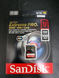 Sandisk SD EXTREME PRO 32GB 100MB/s 4KUhd v30  ประกัน Synnex 10ปี