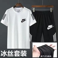 Nike速乾短袖T恤套裝 耐吉運動服 百搭寬鬆夏季套裝 adidas三葉草休閒運動服 透氣吸汗T恤 五分短褲 學生跑步服