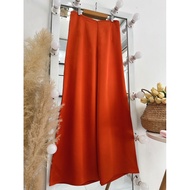 Satin silk pants for wearing ao dai, ba ba, orange camisole with flared legs 35 wide, 105 long, soft