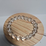 CLEAR QUARTZ CUTTING HQ Genuine Stone Bracelet 10mm circumference length 19cm
