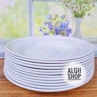 Promo 1/2lusin Piring Makan Melamine 23cm Putih Polos Tebal Dan