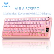 AULA S75PRO  Mechanical Keyboard 80Key Bluetooth/2.4G/USB-C LCD Screen & Multi-Function Knob RGB Bac