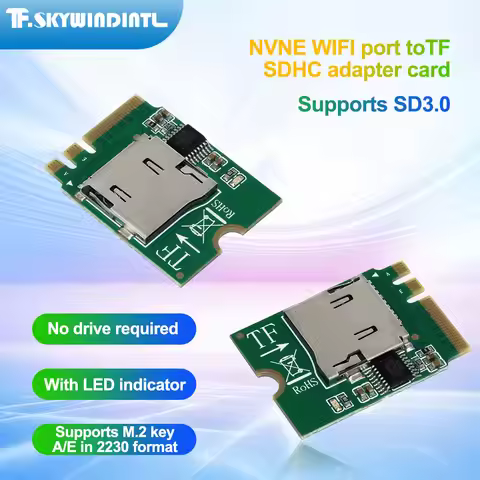 M.2 A+E key to Micro SD/SDHC/TF card reader USB3.0 supports 2230 size converter with LED indicator f