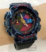 【威哥本舖】Casio台灣原廠公司貨 G-Shock GM-110SN-2A 限量款 霓虹炫彩電鍍 不鏽鋼殼雙顯錶