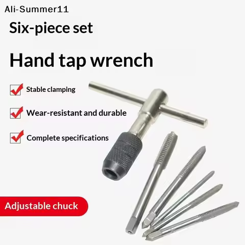 【Amn】【A1n】3-6mm T-shaped Tap Wrench 5Pcs Hand Tap M3-M8 Tapping Screwdriver Wrench Thread Tapping Ha