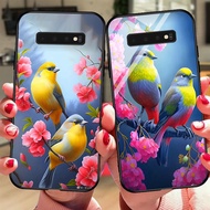 Samsung s10 / ss s10 5g / ss s10 plus / ss s10+ glass phone case printed with cute baby birds