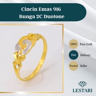 Cincin Emas 916 Bunga 2C Duotone (1.93g) | 916 Gold Ring Bunga 2C Duotone(1.93g)