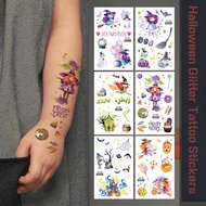 Spot Delivery· Halloween Glitter EQ-001-015 Tattoo Stickers 120*75mm Role Play skull spider pumpkin 