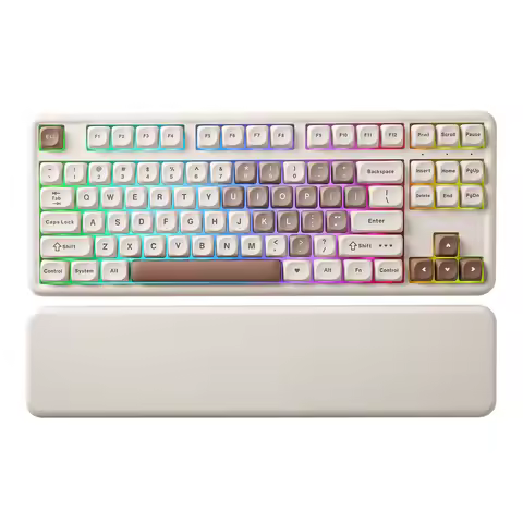 YUNZII B87 Heart Wireless Mechanical Keyboard, QMK/VIA Custom RGB Gaming Keyboard, Beauty Aesthetic 