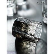 AURA'S Style Dark Black Star K9 Lead-Free Crystal Glass Edo Kiriko Whiskey Gift Xiyue Life Creative 