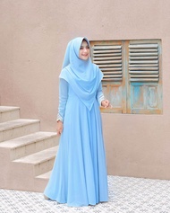 MAYRA GAMIS SYARI SET HIJAB JUMBO POLOS BAHAN SHAKILA PREMIUM BUSUI PRIENDLY