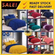 Cadar Hotel Plain 7-in-1 Dua Tone With Comforter Premium Quality queen King Bedsheet Home Living Déc