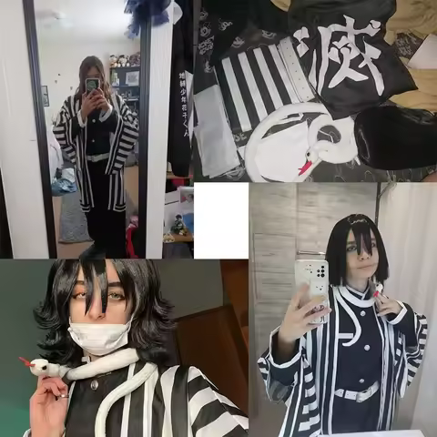 Anime Demon Moordenaar Kimetsu No Yaiba Iguro Obanai Haori Kimono Cosplay Kostuum Pruik Witte Slange