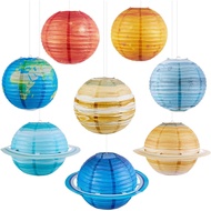 Space Paper Lanterns 8PCS Hanging Planets Lantern Out of This World Space Lanterns Solar System Gala