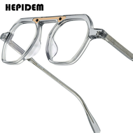 HEPIDEM Acetate Gọng kính nhà thiết kế thương hiệu cho nam retro vuông nerd Kính Mắt Nhật Bản handm