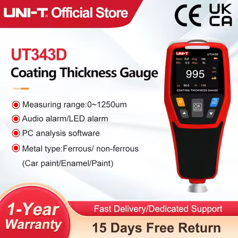 UNI-T UT343D Coating Thickness Gauge Digital FE/NFE Metal Car Paint Thickness Meter LCD Backlight Ca