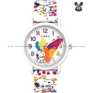TIMEX TW2V77600 Women's Analog Watch Peanuts Rainbow Paint 36mm Silicone Strap White *Original