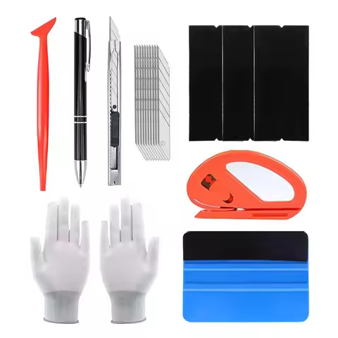 9Pcs Car Glass Window Tint Film Installation Tools Kit with Air Release Tool Pen Felt Squeegee Vinyl