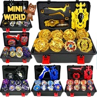 MINI WORLD Gold 8pcs Metal Beyblade Toolbox Set Beyblade Burst Set with Launcher Storage Box Kids Beyblade Toys Children Gifts