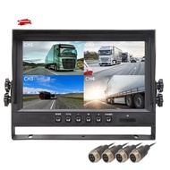 9" LCD Car Monitor 4 Channels 4CH Quad Split Screen Display for Car Truck Reversing Camera