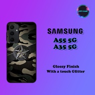 CUSTOM CASE GLOSSY ALL TYPE SAMSUNG A35 5G - A55 5G LATEST CAMO ARMY MOTIF [ PF25 ]