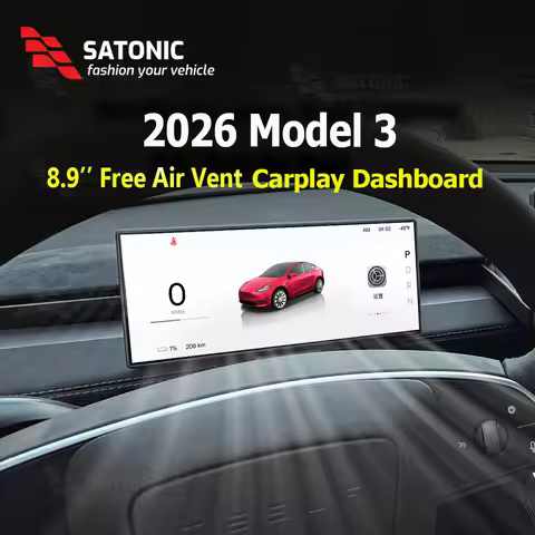 SATONIC 8.9'' Carplay Dashboard Center Console Display For Tesla 2026 Model 3 Support Wireless Carpl