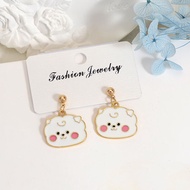 New BT21 koya RJ Shooky Cooky Chimmy Earrings High Color Value Doll Doll Shape Printing Creative Gir
