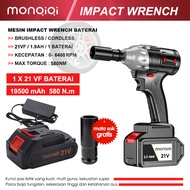 Mesin Bor Cordless Impact Wrench Brushless 98Vf Merah 2baterai/ Bor Cordless Wrench 98vf Impact/TOOL