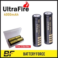 3.7V 18650 UltraFire 4000mAH Button Top Rechargeable Lithium Ion Battery BRC