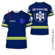 ชื่อบุคคล EMS Live to Save Lives เสื้อเชิ้ตผู้ชาย