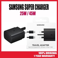 (Local Warranty) Original Samsung 45W/25W Super Fast Charging Wall Charger Travel Adapter + USB-C To USB-C Cable