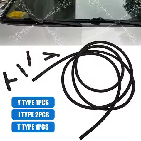 Car Windshield Wiper Tube Windshield Wiper Washer Jet Tube Pipe 1M With 4Pcs Hose Connectors T Nozzl