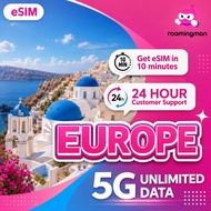Europe 5G eSIM | 8–30 Days Unlimited Data | 40+ Countries |