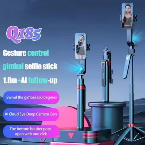 Q185 Smart AI Gimbal Selfie Stick 1.8M Tripod Bracket Integrated Handheld Gimbal Anti-Shake Live Bro