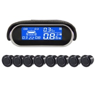 Car Parking Sensors 8 Weatherproof Rear Front View Reverse Backup Radar Kit System LCD Display Monit