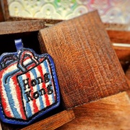 香港原創文作| 港式本土刺繡鎖匙扣-香港紅白藍膠袋